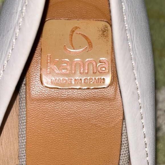 Kanna Light Gray Leather Wedges Espadrilles - 37 / 6.5 - Picture 13 of 14